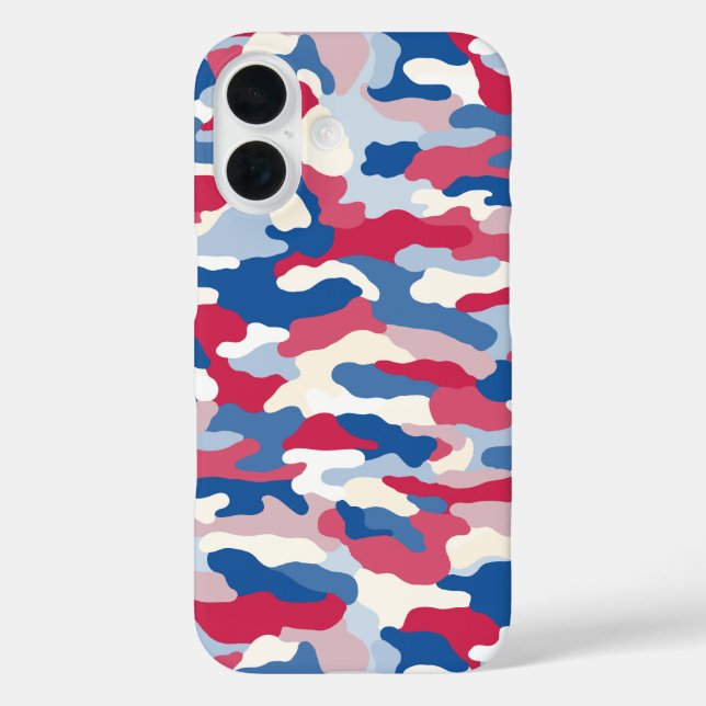 Red White & Blue Camouflage Case-Mate iPhone Hülle (Rückseite)