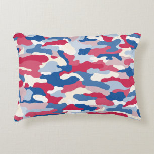 Red White & Blue Camouflage Dekokissen