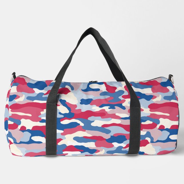 Red White & Blue Camouflage Duffle Bag (Vorderseite)