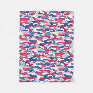 Red White & Blue Camouflage Fleecedecke