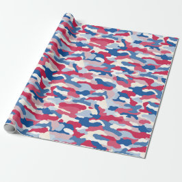 Red White Blue Camouflage Geschenkpapier