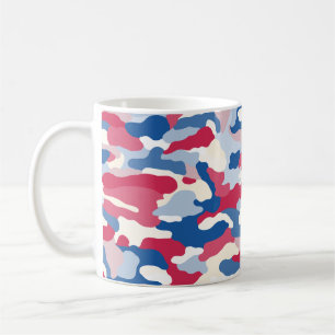 Red White & Blue Camouflage Kaffeetasse
