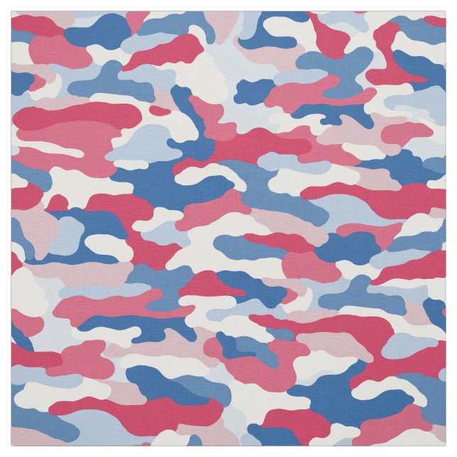 Red White & Blue Camouflage (kleiner Maßstab) Stoff (Muster)