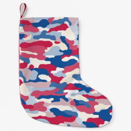 Red White & Blue Camouflage Kleiner Weihnachtsstrumpf