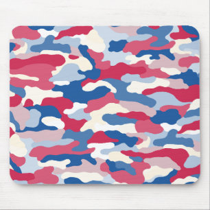 Red White & Blue Camouflage Mousepad