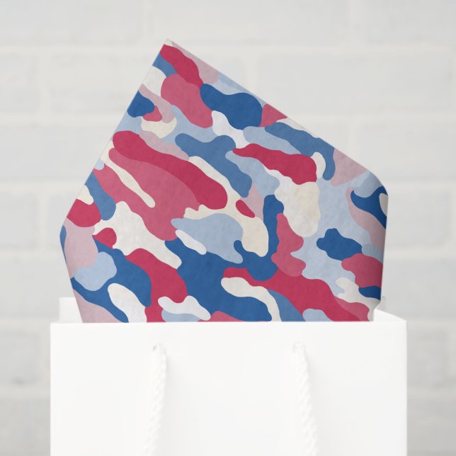 Red White & Blue Camouflage Seidenpapier (Geschenktüte)