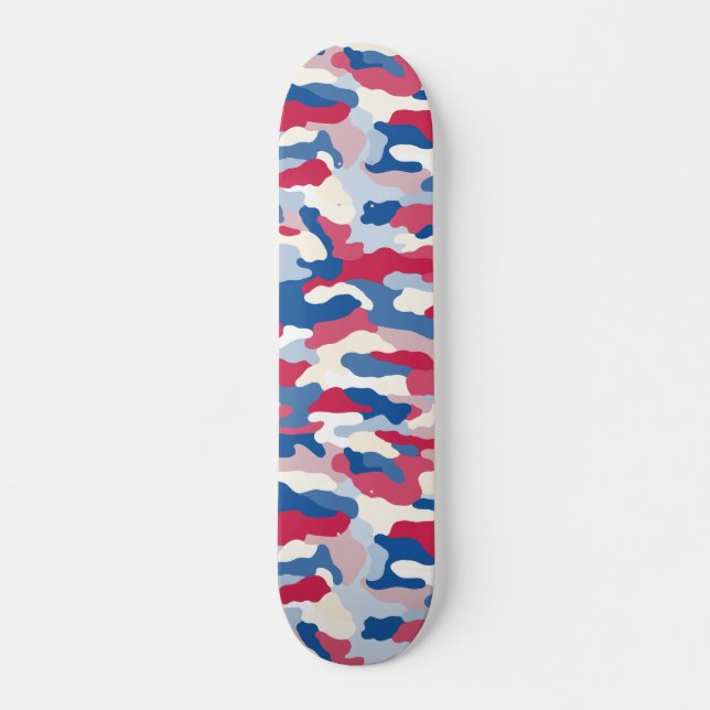 Red White & Blue Camouflage Skateboard (Vorne)