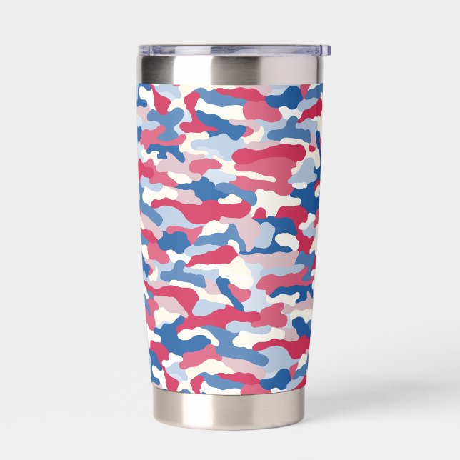 Red White & Blue Camouflage Thermobecher (Links)