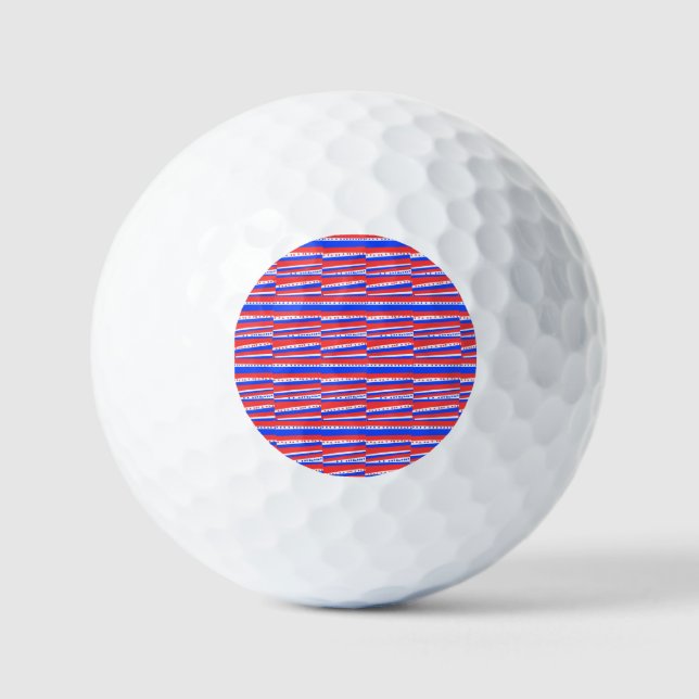 Red White Blue Circles Streifen Golfball (Vorderseite)