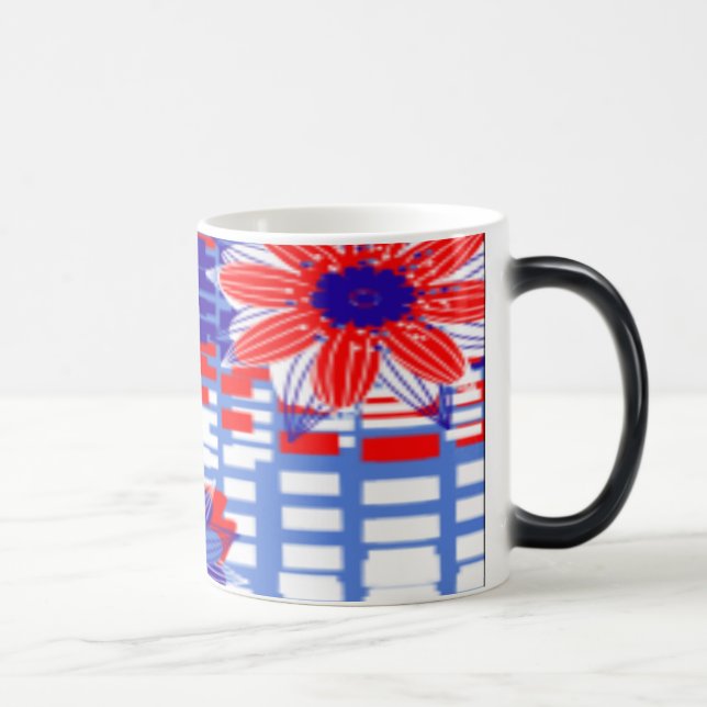 Red, White, Blue Coffee Mugs - 4. Juli - Geschenke Verwandlungstasse (Rechts)