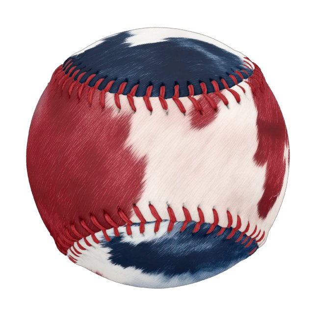 Red White Blue Cowhide Baseball (Vorderseite)