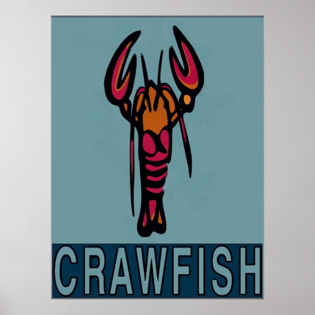 Red White Blue Crawfish Poster (Vorne)