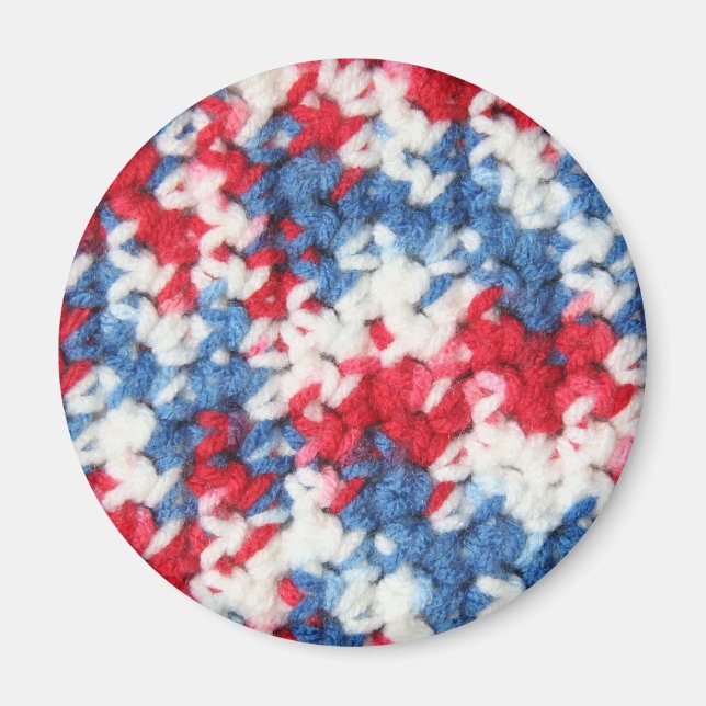 Red White Blue Crochet Magnet (Vorne)