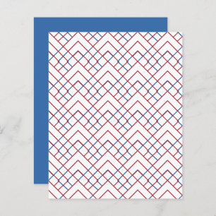 Red White Blue Diamond Grid Scrapbook Paper