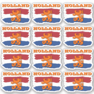 Red White Blue Dutch Flag Orange Lion Holland Aufkleber