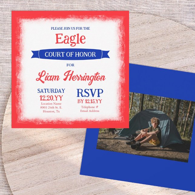 Red, White & Blue Eagle Court of Honor Party Einladung (patriotic red white and blue eagle scout court of honor invitations and announcements)