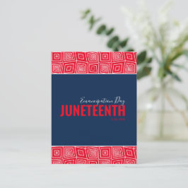 Red White Blue Emancipation Day June 19 JUNETEENTH Postkarte
