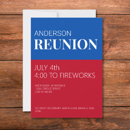 Red White Blue Family Reunion Invitation Einladung