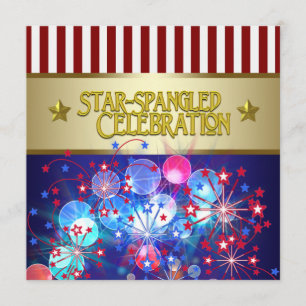 Red White & Blue Fireworks 4. Juli Einladungen