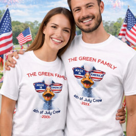 Red White Blue Fireworks 4th of July Family Crew T-Shirt