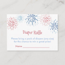 Red White Blue Fireworks Diaper Raffle Baby Dusche