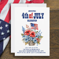 Red White Blue Flag Blume 4. Juli