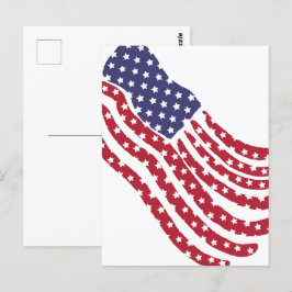Red White Blue Flag Design Postkarte
