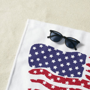 Red White Blue Flag Design Strandtuch