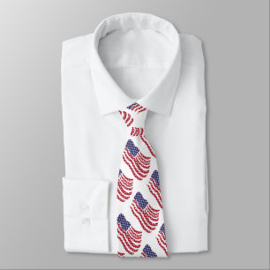 Red White Blue Flag Muster Design Neck Tie Krawatte