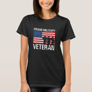 Red White Blue Flag Soldier Proud Military Veteran T-Shirt