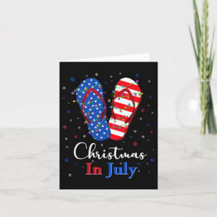 Red White Blue Flip Flops Usa Flag Lights Christma Karte