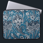 Red White & Blue Floral Paisley Bohemisch Boho Laptopschutzhülle<br><div class="desc">Benutzerdefiniertes Design</div>