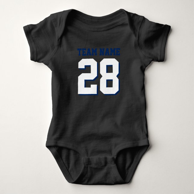 Red White Blue Football Jersey Sports Baby Romper Strampler (Vorderseite)