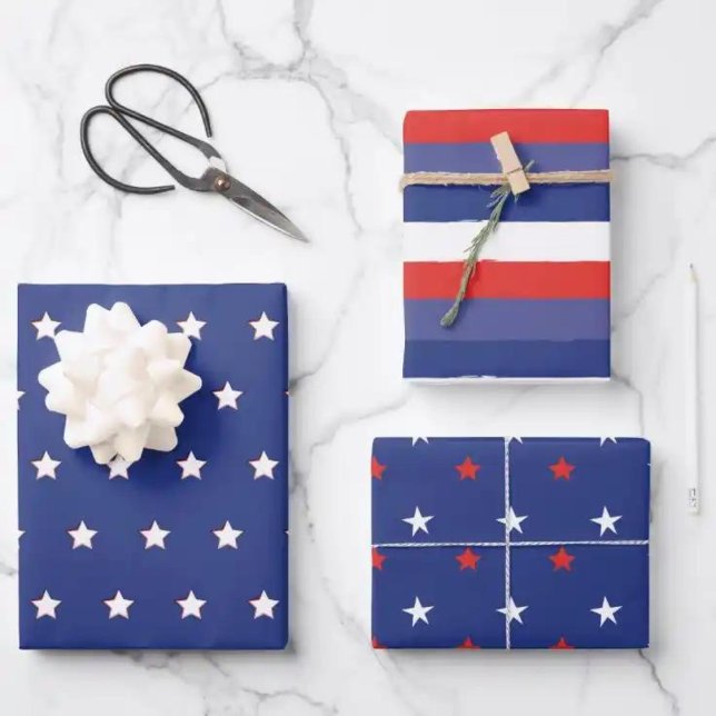 Red White & Blue Geschenkpapier Set (Von Creator hochgeladen)