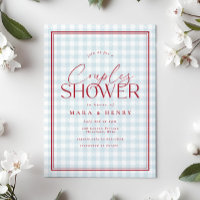 Red White Blue Gingham Couples Brautparty