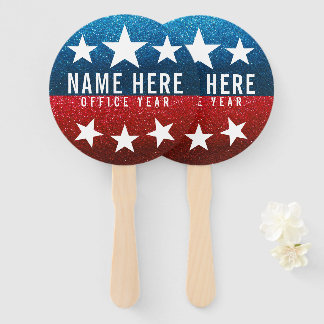 Red White Blue Glitzer American Campaign Template Fächer