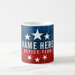Red White Blue Glitzer American Campaign Template Kaffeetasse