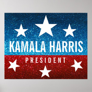 Red White Blue Glitzer American Campaign Template Poster