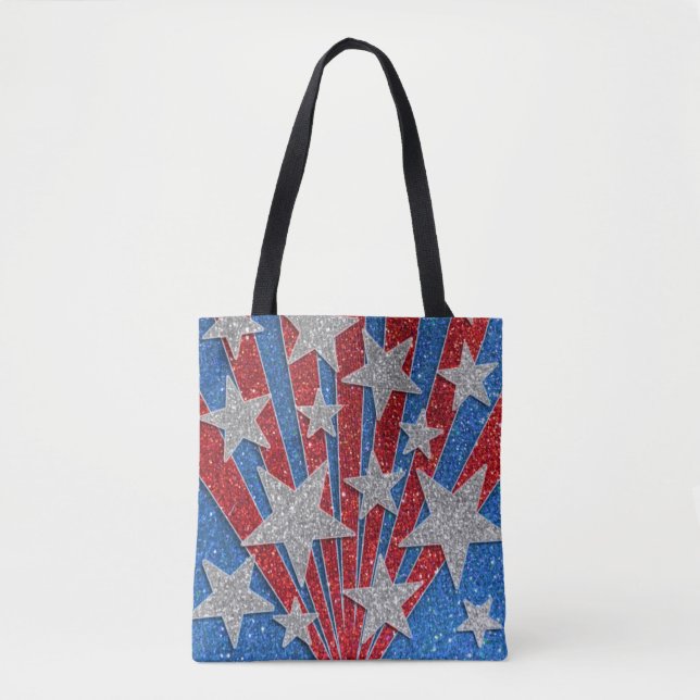 Red White Blue Glitzer American Flag Stars Streife (Vorderseite)