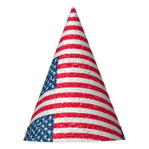 Red White Blue Glitzer Patriotic American USA Flag
