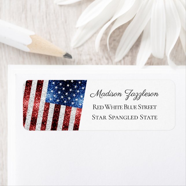 Red White Blue Glitzern USA Flagge (Insitu)