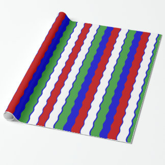 Red, White, Blue & Green Christmas Wapping Geschenkpapier
