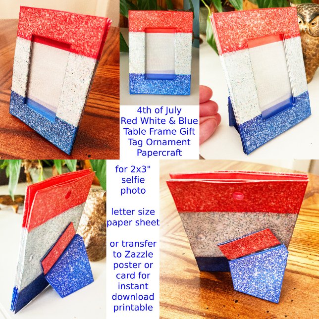 Red White & Blue Imitats Glitzer Selfframe Craft (Von Creator hochgeladen)