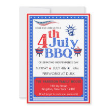 Red White Blue July 4. Party GRILLEN Celebration