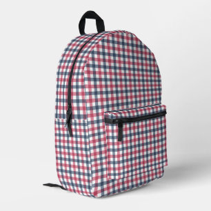 Red White Blue kariert Bedruckter Rucksack