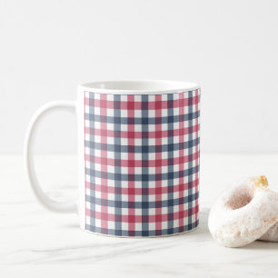 Red White Blue Kariert Kaffeetasse