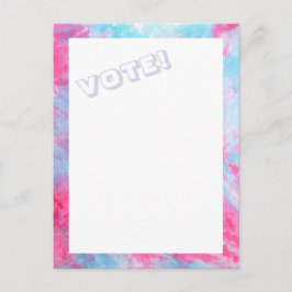 Red White Blue Krawatte Dye VOTE Postkarte
