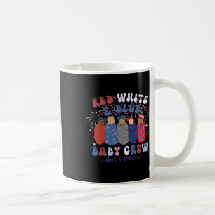 Red White Blue Labor und Lieferung Nurse 4. Juli Kaffeetasse