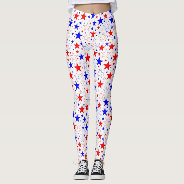 Red White & Blue Leggings (Vorderseite)