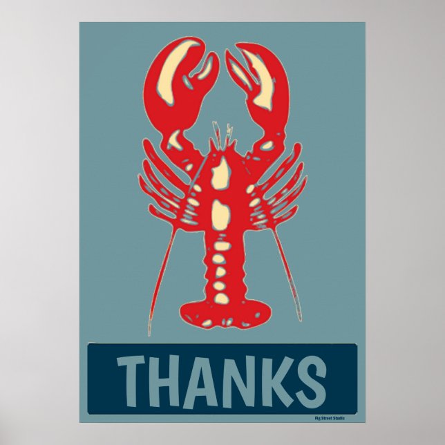 Red White Blue Lobster, Text Poster hinzufügen (Vorne)